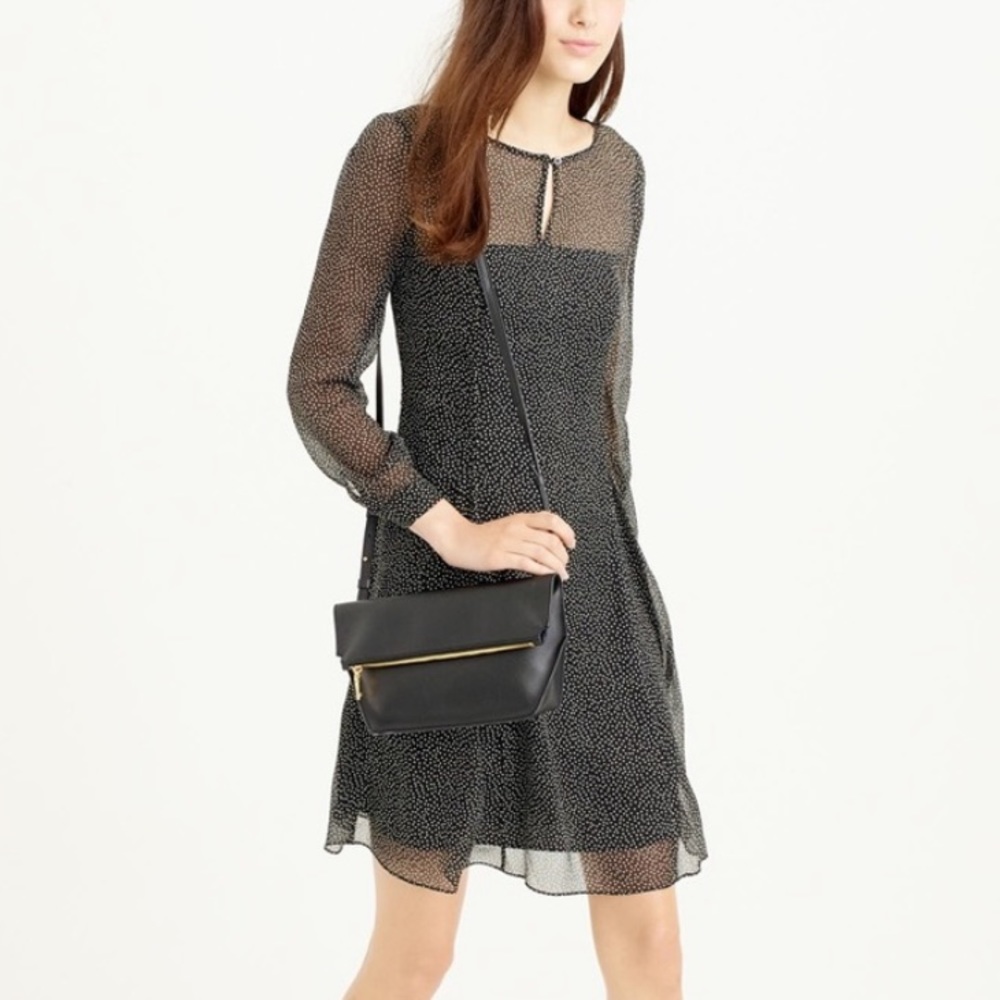 J. Crew Black and White Polka Dot Lined Dress